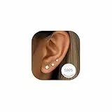 RAJPUTANA 3 Paare Kleine Ohrringe Sterling Silber für Damen Set Hypoallergen Ohrstecker Silber 925 Zartes CZ Ohrstecker Ohrringe Set für Mehrere Piercings