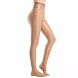 Yilanmy Glänzende Strumpfhose Damen Ölig Glanz Hohe Taille Strumpfhose Glossy Tanzstrumpfhose 70 DEN,XL