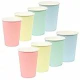 Talking Tables - Pastell-Pappbecher – recycelbares Papiergeschirr für Geburtstage, Büropartys, Babypartys – 8 Stück, Pastelcups