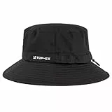 TOP-EX Kühlender Fischerhut Herren Atmungsaktiv UPF 50 Sonnenhut Damen Sommer Outdoor Hut mit Breiter Krempe Faltbar Safari Hut Wanderhut Schwarz XL