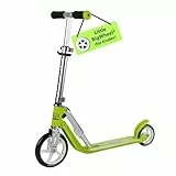 HUDORA Little BigWheel Scooter - Sicherer Aluminium-Roller für Kinder ab 3 Jahren - Höhenverstellbar & zusammenklappbar - Cityroller für bis zu 100kg - Stabiler Tretroller mit großen Reifen - grün