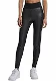 Urban Classics Damen Ladies Faux Leather High Waist Leggings Black, L