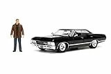 Jada 32250 Supernatural 1967 Impala SS Sport Limousine mit Dean Winchester Figur Maßstab 1:24 Druckguss Modellauto