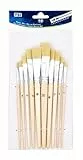 TSI Borstenpinsel-Set 10-teilig (Größen 2,4,6,8,10,12,14,16,18 und 20), Schaft naturbelassen, Art. Nr. 49032