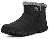 Eagsouni Barfußschuhe Herren Damen Gefüttert Winterschuhe Warm Winterstiefel Winter Boots, Schwarz, 40 EU