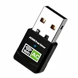 AC600Mbit/s USB WLAN Adapter Dual Band 2,4G/5,8GHz, Mini Internet Stick WLAN auf PC mit Eingebauter Treiber für PC/Desktop/Laptop Kompatibel mit Windows 11/10/8.1/8/7/XP