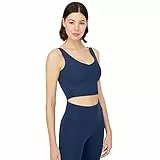 LOS OJOS V-Neck Sport BH - Medium Support gepolsterter Sport-BH für Damen
