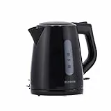 SEVERIN Wasserkocher, Central-Cordless-System, abwaschbarer Kalkfilter, 2.200 W, ca. 1,0 L, Kunststoff, schwarz, WK 3410
