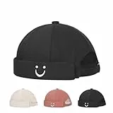 Minicloss Cotton Docker Cap， Verstellbar Docker Cap Herren Damen Hut， Rolled Cuff Brimless Hat， Verstellbar Hafenmütze，Baumwolle Docker Cap， Verstellbar Docker Cap Herren， Damen Hut