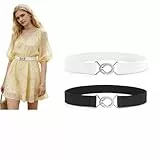 LEACOOLKEY Elastische Gürtel Schmal Damen Männer Stretchgürtel Skinny Taille Gürtel dünnen Gürtel für Kleid Jeans