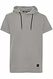 Indicode IDNils Herren Sweatshirt Hoodie Kapuzenpullover Pullover mit Kapuze und Känguru Tasche Kurzarm, Größe:L, Farbe:Light Grey (901)