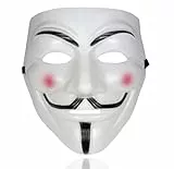 TK Gruppe Timo Klingler Vendetta Maske als Kostüm Accessoire für Damen & Herren, Kinder & Erwachsene an Anonymous Halloween & Fasching & Karneval