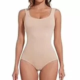 Joyshaper Shapewear Damen Body Shaper Bauchweg Shape Bodysuit Miederbody Formende Bodys Figurformende Tank Tops Beige,M