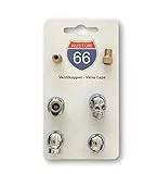 4er Set Ventilkappen + 2 Fahrradadapter - Skull v2 Silber - für jedes Auto, Motorrad und Fahrrad geeignet