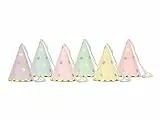 PartyDeco Czapeczki Papierowe Urodzinowe Nakrycie Głowy Przebrania Zestaw Czapeczek Stożkowych w Gwiazdki dla Dziecka Partyhüte Sterne 14,5cm Partyhut 6er Set