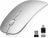 AE WISH ANEWISH Kabellos Bluetooth Maus with USB-C-Adapter kompatibel mit iPad/iPhone/Mac/PC/Laptop/Tablet Wiederaufladbare Leise Mini Maus Kabellos 3 DPI Einstellbar
