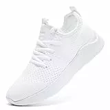 LANGFEUU Damen Turnschuhe Sneaker Schuhe Sportschuhe Laufschuhe Tennisschuhe Outdoor Running Walkingschuhe Straßenlaufschuhe rutschfest Atmungsaktiv Leichtgewichts Weiß 38