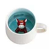 Biigming Tasse mit Pferd 3d Tier Tasse 12oz Kaffeetasse Handgemachte Figur Milch Teetasse Lustige Geschenke für frauen Freunde Kinder Mädchen Frau Geburtstagsgeschenk(Pferd)
