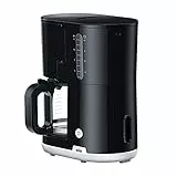Braun Household Breakfast1 Filter Coffee Maker AromaCafe OptiBrew System Automatic Shut-Off Coffee Maker for up to 10 Cups Dishwasher Safe 1000W Black