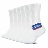 YouShow 6 Paar Weiß Tennissocken Herren Damen Classic Sportsocken Cushioned Crew Socken 39-42