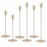 Kerzenständer Gold 6 Set,Kerzenständer Stabkerzen 33/29/23cm,Metall KegelKerzenleuchter Vintage Dekoration,Hochzeit Kerze Stand,für romantische Abendessen, Jubiläum und Hochzeitszeremonien (Gold)