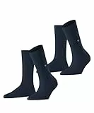 Burlington Damen Socken Everyday Multipack W So Baumwolle einfarbig 2 Paar, Blau Marine 6120, 36-41