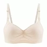Push Up Bralette Damen Ohne Bügel - BH Damen Hautfarben Seamless Gepolstert Bustier Mit V-Ausschnitt Klassische Soft BHS Komfort Glatter Bra Unterstützung Unterwäsche Damenbh Büstenhalter