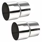 SPEEDWOX 2 Stück Auspuffadapter von 2,5 Zoll auf 3 Zoll Außendurchmesser aus Edelstahl, Rohradapter mit 100 mm Länge