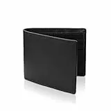 WisePoint Bifold Geldbörsen für Männer, RFID Blocking Geldbörse PU Leder Geldbörsen für Männer Minimalistische Geldbörse, Leichte Männer Geldbörse Herren Slim Geldbörse für Arbeit, Einkaufen (Schwarz)