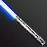 Ricyea Lichtschwert, RGB 11 Farben Laserschwert mit Metall Hilt, USB Wiederaufladbar FX Lichtschwert mit Soundeffekt, Laserschwerter für Halloween Cosplay (Silber)