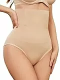YYIDATON Shapewear Damen Bauchweg Unterhose Miederslips Hohe Taille Miederhose Body Shaper Miederpants Figurformende Unterwäsche (XX-Large, Beige)