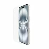 Belkin ScreenForce UltraGlass 2 antimikrobielle iPhone 15, Display-Schutzfolie, kratzfest, dünnes Glas, in Tests bestätigter Härtegrad 9H für iPhone 15/iPhone 14 Pro, blasenfreien Anbringung
