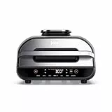 Ninja Foodi MAX Grill & Airfryer, 5,7L Heißluftfritteuse mit digitalem Temperaturfühler, spülmaschinenfeste Teile, 6-in-1, Grau/Silber AG551EU