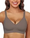 HORISUN Kabelloser BH, Bralette für Damen, 3D-Unterstützung, ohne Bügel, Komfort, Nahtloser Dekolleté-BH (Kaffee XL)