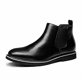 Bruno Marc Herren Stiefel Chelsea Boots Stiefeletten Reitstiefeletten,Size 44,Schwarz,SBBO2218M-E