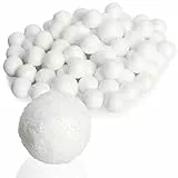 com-four® 90x Schneekugeln - Polyfoam Deko Kugeln - vielseitige Weihnachtsdeko mit Glitzer - Christbaumschmuck (Ø 1,5 cm)
