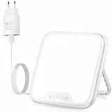 Tageslichtlampe, 10000 Lux Lichttherapielampe UV-frei Gegen Depressionen mit 4 Timern, Stufenlosem Dimmen, Memory Funktion, SAD Lampe Verbesserung von Schlaf und Konzentration – für Zuhause/Büro (M)