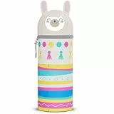 GDFJBG 2-in-1 Silikon Federmäppchen - Dinosaurier,Kawaii,Tischstifthalter Federtasche Tischstifthalter, Reißverschluss, Silikon, Stiftetasche Buntstifte Marker (Alpaka)