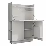 Vicco Sekretär Schreibtisch Alena, Weiß, 85 x 27 cm, geeignet für platzsparendes Arbeiten und organisierte Ablage