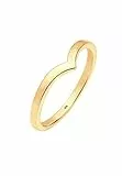 Elli Ring Damen V-Form Stacking Trend in 925 Sterling Silber Vergoldet
