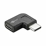 goobay 45402 USB C Adapter USB C Winkelstecker 90 Grad für USB Kabel SuperSpeed 5 Gbit/s 90° Winkeladapter OTG Adapter USB C auf USB C Winkel Schwarz