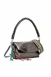 Desigual Schultertasche Umhängetasche Half Logo Trokel Shoulder Bag Brushed Silver bronze