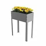 Bio Green Metall-Hochbeet „Freising L“ für Balkon und Terrasse | Pflanzkasten für Gemüse und Blumen | verzinkter Stahl, rostfrei | 40 Liter | B 60 x T 30 x H 80 cm