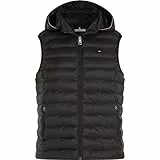 Tommy Hilfiger Damen Weste Padded Global Stripe Vest mit Kapuze, Schwarz (Black), XXL