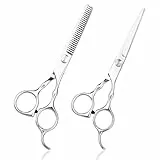 Friseurschere, 2 Stücke 6,7 Zoll Haarschere Set, Edelstahl Haarschneideschere Profi, Hair Scissors für Anfänger, Friseurladen, Friseursalon, Männer, Frauen, Kinder, Haustier