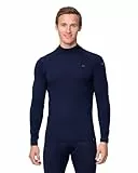 DANISH ENDURANCE Merino Thermo Langarm Shirt Herren, Funktionsshirt, Extreme Kälte, Skiunterwäsche Herren, Dunkles Marineblau, XL