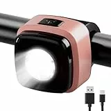 OnMeto Fahrradlicht vorne, IPX5 Wasserdicht Frontfahrrad Lampe Fahrrad licht，USB Type-C Wiederaufladbares Fahrradleuchten für Fahrrad (Rosa)