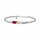 Clondo Armband für Herren und Damen, AS Rom, aus Stahl, offizielle Kollektion, elegantes und sportliches Accessoire mit Logo, Geschenkidee für Fans – verschiedene Modelle erhältlich, Taglia Unica