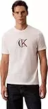 Calvin Klein Herren T-Shirt Kurzarm Graphic mit Rundhalsausschnitt, Weiß (White Greige), L