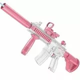 Maxee Elektrische Wasserpistole,EIN-Knopf-Automatik Spritzpistolen Wasser Spielzeug Pistolen für Kinder Erwachsene Schwimmbad Party Strand im Freien Blau M416 Rosa